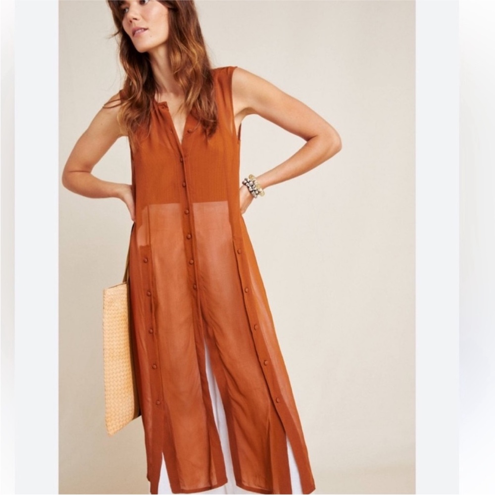 Anthropologie Sheer Sleeveless Tunic